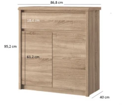 Sideboard "Sonata" Sonoma 87 X 95 Cm OK-Living -Möbel Store DS 1454 MBO 3