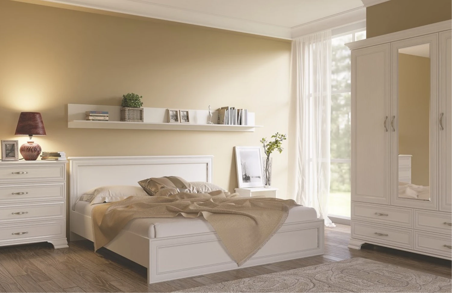 Schlafzimmerbett "Tifosi" Weiß 207.9 X 171.1 Cm OK-Living 6 Schlafzimmerbett "Tifosi" Weiß 207.9 X 171.1 Cm OK-Living – Bild 4