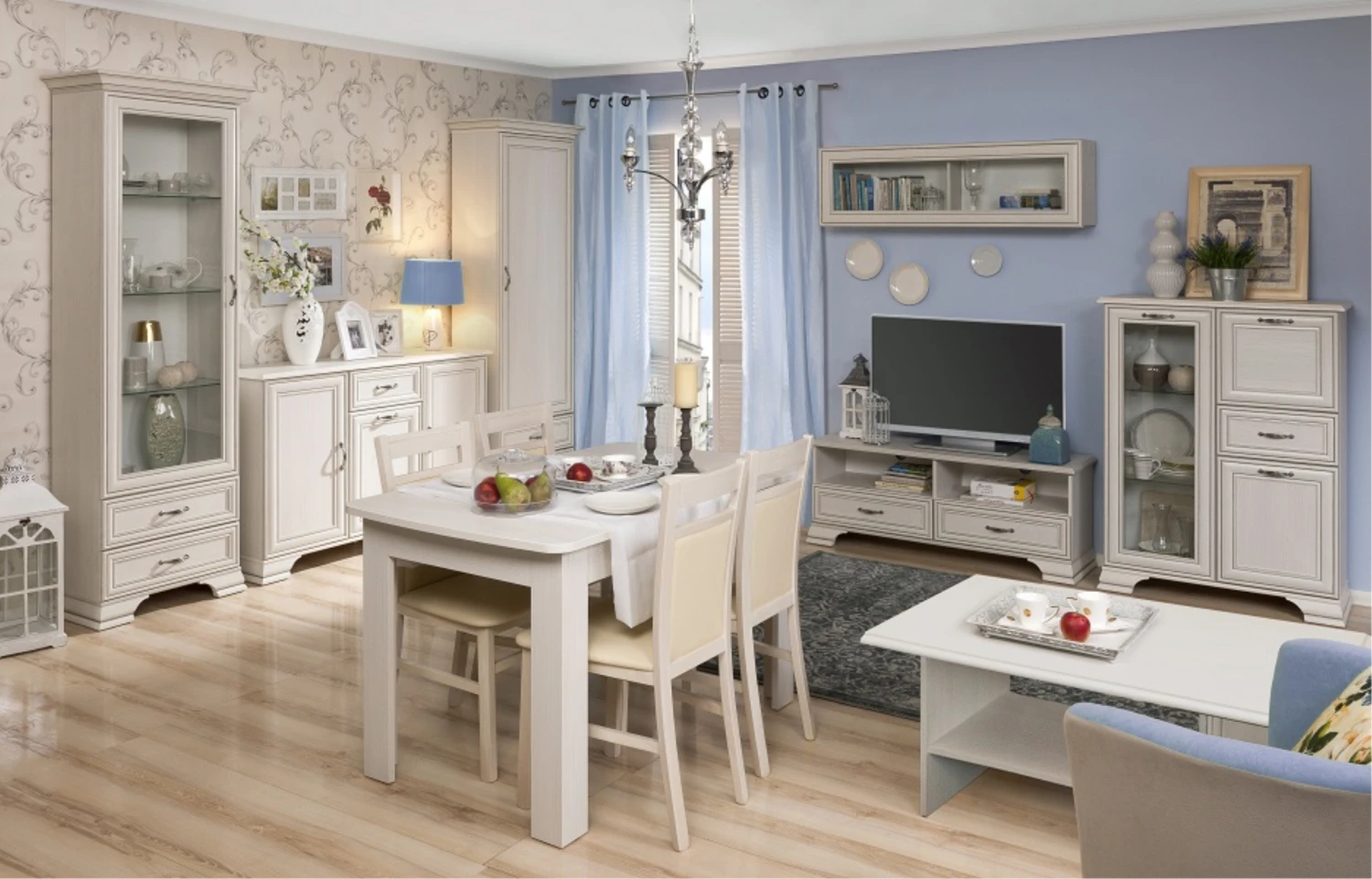 Vitrinenschrank "Tifosi" Weiß 69 X 212 Cm OK-Living 6 Vitrinenschrank "Tifosi" Weiß 69 X 212 Cm OK-Living – Bild 4