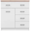 Sideboard "Tomi" Weiß/Sonoma 80 X 85 Cm Mit Schubladen OK-Living 1 Sideboard "Tomi" Weiß/Sonoma 80 X 85 Cm Mit Schubladen OK-Living -Möbel Store DS 1529 MBO 1