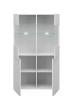 Vitrinenschrank "York" Weiß Hochglanz 90 X 149 Cm OK-Living -Möbel Store DS 1622 MBO 3