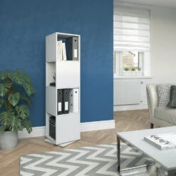 Drehregal Weiß 35 X 142 Cm Vicco 12 Drehregal Weiß 35 X 142 Cm Vicco -Möbel Store m1062 04 ol