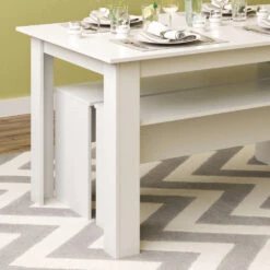 Esstisch Set "Sentio" Weiß 90 X 140 Cm Mit 2 Bänken Vicco -Möbel Store m1100 05 ol