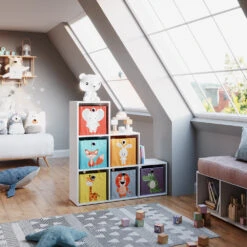 Treppenregal Weiß 105 X 107.5 Cm Mit Faltboxen Opt.1 Vicco -Möbel Store m1102 fb kinder 04 ol