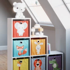 Treppenregal Weiß 105 X 107.5 Cm Mit Faltboxen Opt.1 Vicco -Möbel Store m1102 fb kinder 05 ol