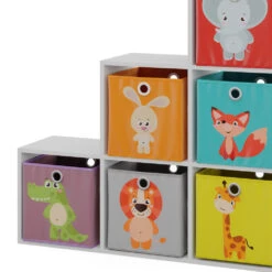 Treppenregal Weiß 105 X 107.5 Cm Mit Faltboxen Opt.1 Vicco -Möbel Store m1102 fb kinder 06 ol