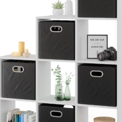 Treppenregal Weiß 142,4 X 143 Cm Mit 6 Faltboxen Vicco -Möbel Store m1105 fb 06 ol