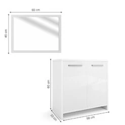 Badmöbel Set "Kiko" Weiß Hochglanz 2 Teile Vicco 11 Badmöbel Set "Kiko" Weiß Hochglanz 2 Teile Vicco -Möbel Store m1108 03 ol