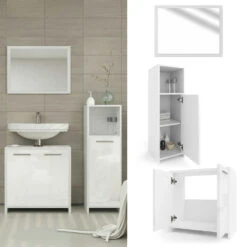 Badmöbel Set "Kiko" Weiß Hochglanz 3 Teile Vicco 10 Badmöbel Set "Kiko" Weiß Hochglanz 3 Teile Vicco -Möbel Store m1109 02 ol