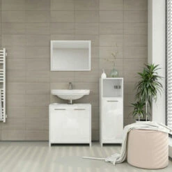 Badmöbel Set "Kiko" Weiß Hochglanz 3 Teile Vicco 12 Badmöbel Set "Kiko" Weiß Hochglanz 3 Teile Vicco -Möbel Store m1109 04 ol