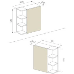 Bad Spiegelschrank "Fynn" Weiß 62 X 64 Cm Vicco -Möbel Store m1173 03 ol