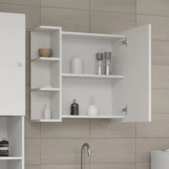 Bad Spiegelschrank "Fynn" Weiß 62 X 64 Cm Vicco -Möbel Store m1173 05 ol