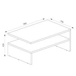 Couchtisch "Amato" Beton/Weiß 90 X 42 Cm Vicco -Möbel Store m1195 03 ol