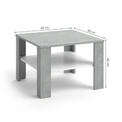Couchtisch "Homer" Beton/Weiß 60 X 42 Cm Vicco -Möbel Store m1244 03 ol