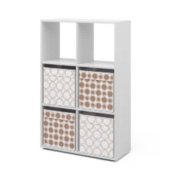 Raumteiler Weiß 72 X 108 Cm Mit 4 Faltboxen Opt.1 Vicco