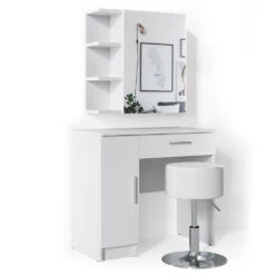 Schminktisch "Fynnia" Weiß 80.2 Cm Mit Hocker Vicco