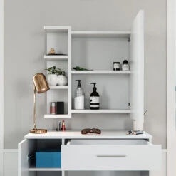 Schminktisch "Fynnia" Weiß 80.2 Cm Mit Hocker Vicco -Möbel Store m1267 hw 05 ol