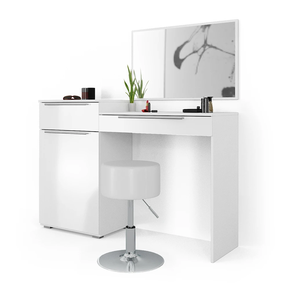 Schminktisch "Lilli" Weiß Hochglanz 135 Cm Mit Hocker Vicco 9 Schminktisch "Lilli" Weiß Hochglanz 135 Cm Mit Hocker Vicco – Bild 7