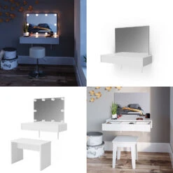 Schminktisch "Alessia" Weiß 90 Cm Vicco 19 Schminktisch "Alessia" Weiß 90 Cm Vicco -Möbel Store m1417 09 ol