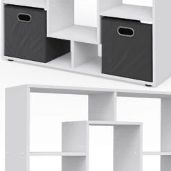 Raumteiler Weiß 103.9 X 143 Cm Mit 2 Faltboxen Vicco 15 Raumteiler Weiß 103.9 X 143 Cm Mit 2 Faltboxen Vicco -Möbel Store m1430 fb 06 ol