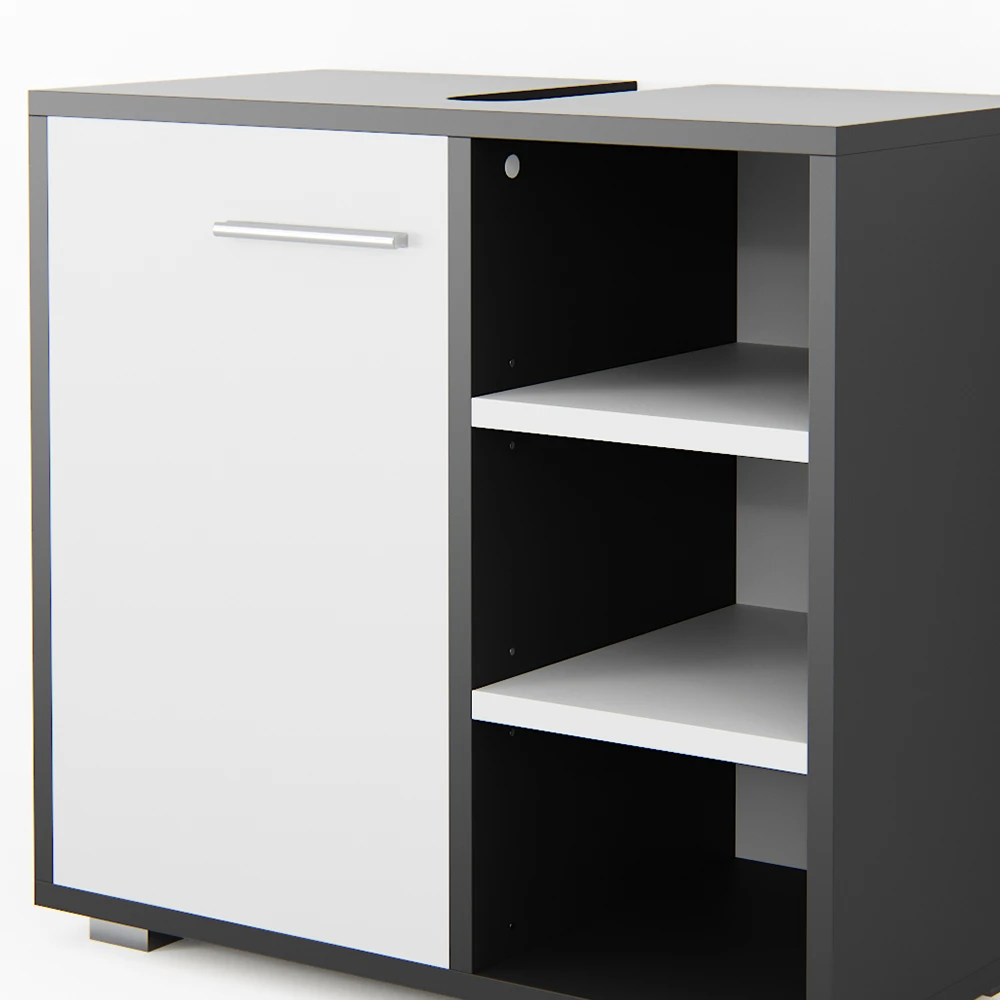 Waschbeckenunterschrank "Perry" Anthrazit/Weiß 60 X 55.6 Cm Vicco 8 Waschbeckenunterschrank "Perry" Anthrazit/Weiß 60 X 55.6 Cm Vicco – Bild 6