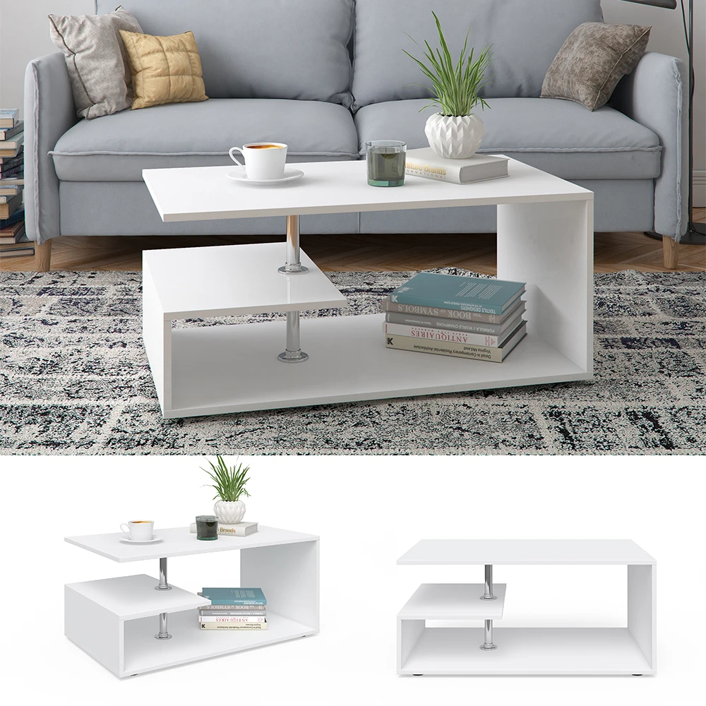 Couchtisch "Guillermo" Weiß 91 X 41 Cm Vicco 3 Couchtisch "Guillermo" Weiß 91 X 41 Cm Vicco – Bild 2