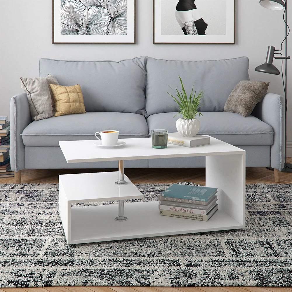 Couchtisch "Guillermo" Weiß 91 X 41 Cm Vicco 5 Couchtisch "Guillermo" Weiß 91 X 41 Cm Vicco – Bild 4