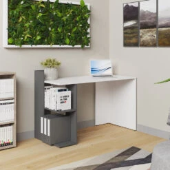 Schreibtisch "Theo" Weiß/Anthrazit Vicco -Möbel Store m1508 04 ol