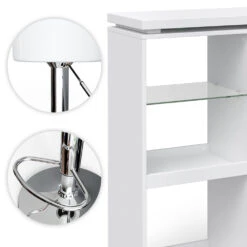 Bartisch Set "Vega" Weiß 138 X 39 Cm Mit 2 Barhockern Vicco -Möbel Store m1534 hw 06 ol