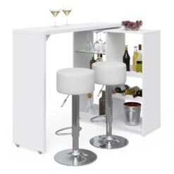 Bartisch Set "Vega" Weiß 138 X 39 Cm Mit 2 Barhockern Vicco -Möbel Store m1534 hw 07 ol