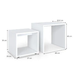 Couchtisch Set Weiß 45 X 48 Cm 2 Teile Vicco 12 Couchtisch Set Weiß 45 X 48 Cm 2 Teile Vicco -Möbel Store m1552 03 ol