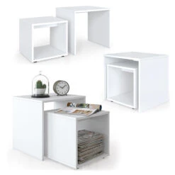 Couchtisch Set Weiß 45 X 48 Cm 2 Teile Vicco 17 Couchtisch Set Weiß 45 X 48 Cm 2 Teile Vicco -Möbel Store m1552 08 ol