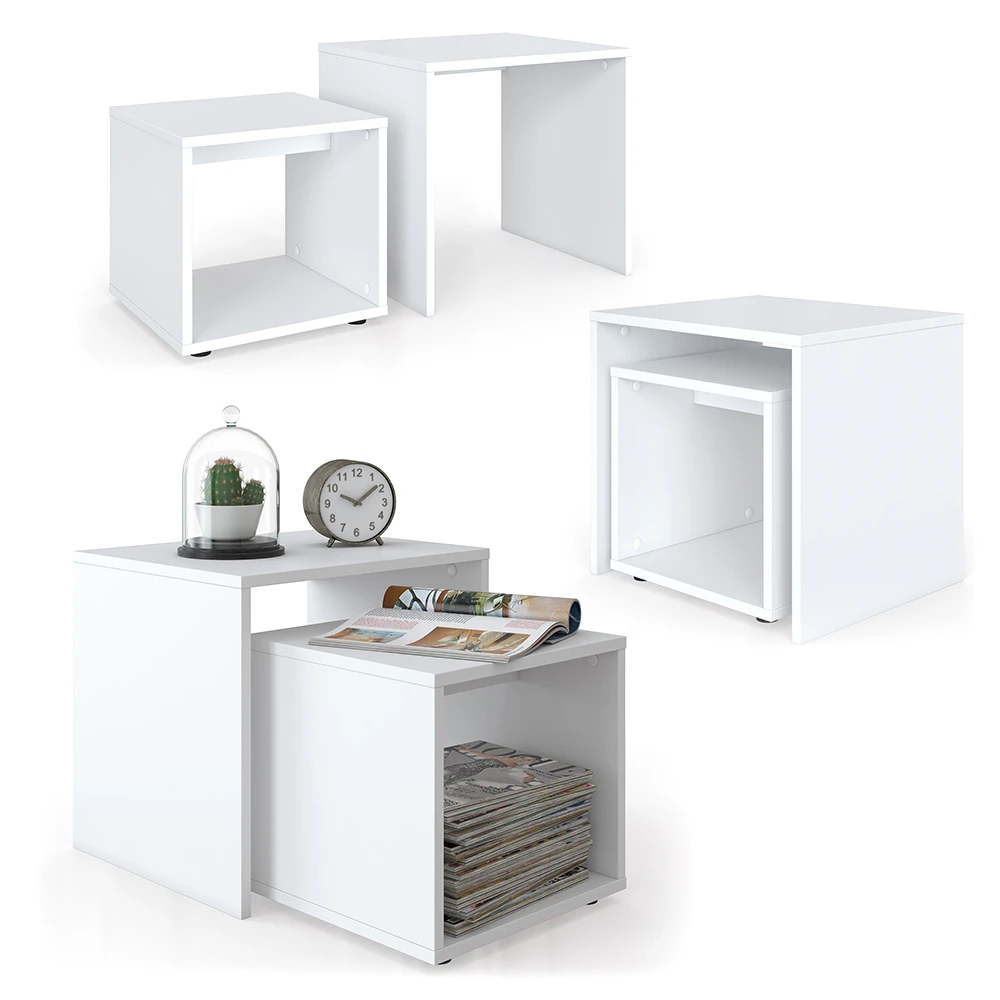 Couchtisch Set Weiß 45 X 48 Cm 2 Teile Vicco 10 Couchtisch Set Weiß 45 X 48 Cm 2 Teile Vicco – Bild 8