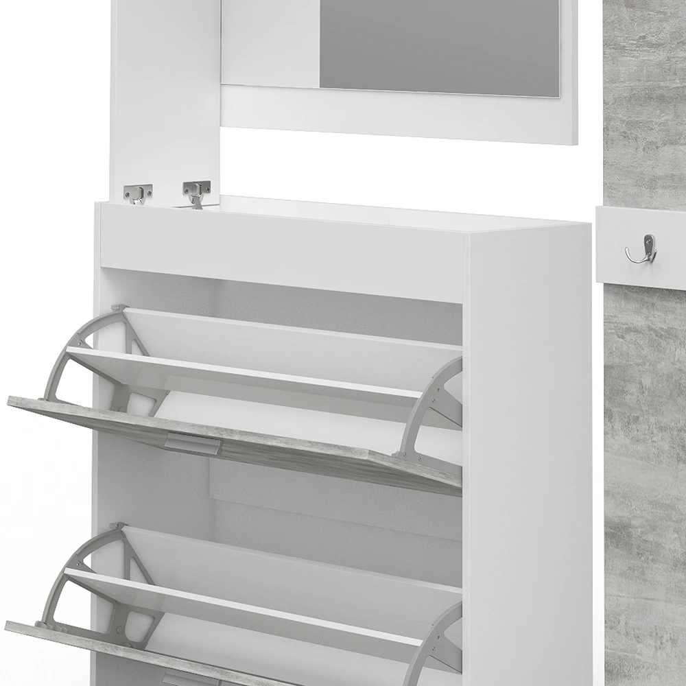 Garderobe "SanRemo" Beton/Weiß X Cm 3 Teile Vicco 8 Garderobe "SanRemo" Beton/Weiß X Cm 3 Teile Vicco – Bild 6