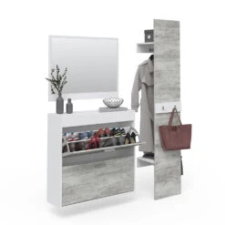 Garderobe "SanRemo" Beton/Weiß X Cm 3 Teile Vicco 16 Garderobe "SanRemo" Beton/Weiß X Cm 3 Teile Vicco -Möbel Store m1786 07 ol