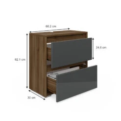 Waschtischunterschrank „Majest" Nussbraun/Anthrazit Hochglanz Vicco -Möbel Store m1800 03 ol