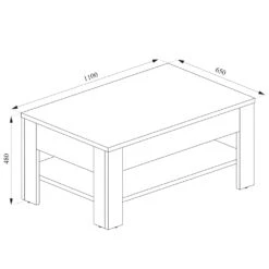 Couchtisch "Milan" Beton 110 X 48 Cm Vicco 11 Couchtisch "Milan" Beton 110 X 48 Cm Vicco -Möbel Store m1808 03 ol