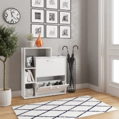 Schuhkipper "Orlando" Weiß 80 X 90 Cm Vicco 12 Schuhkipper "Orlando" Weiß 80 X 90 Cm Vicco -Möbel Store m1811 04 ol