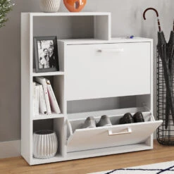 Schuhkipper "Orlando" Weiß 80 X 90 Cm Vicco 13 Schuhkipper "Orlando" Weiß 80 X 90 Cm Vicco -Möbel Store m1811 05 ol