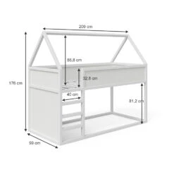 Etagenbett "Pinocchio" Weiß 90x200 Cm Mit Matratze Vitalispa -Möbel Store m1817 m 03 ol