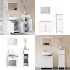 Badmöbel Set "Emma" Weiß/Sonoma 3 Teile, Mit Midischrank Vicco 17 Badmöbel Set "Emma" Weiß/Sonoma 3 Teile, Mit Midischrank Vicco -Möbel Store m1858 08 ol