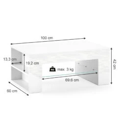 Couchtisch "Stelios" Weiß Hochglanz 100 X 42 Cm Vicco -Möbel Store m1928 03 ol