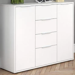 Sideboard "Leon" Weiß 100 X 84 Cm Vicco -Möbel Store m1943 05 ol