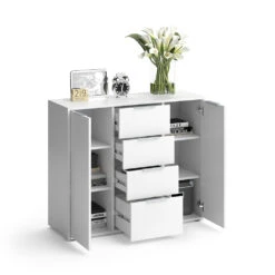 Sideboard "Leon" Weiß 100 X 84 Cm Vicco -Möbel Store m1943 07 ol