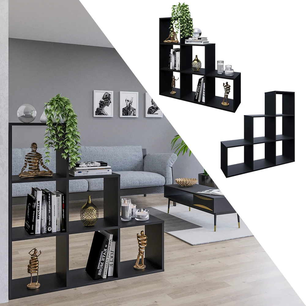 Treppenregal Schwarz 105 X 107.5 Cm Vicco 4 Treppenregal Schwarz 105 X 107.5 Cm Vicco – Bild 2