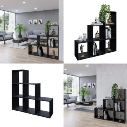 Treppenregal Schwarz 105 X 107.5 Cm Vicco 17 Treppenregal Schwarz 105 X 107.5 Cm Vicco -Möbel Store m2056 08 ol