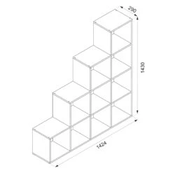 Treppenregal Schwarz 142,5 X 143 Cm Vicco 12 Treppenregal Schwarz 142,5 X 143 Cm Vicco -Möbel Store m2057 03 ol