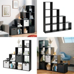 Treppenregal Schwarz 142,5 X 143 Cm Vicco 17 Treppenregal Schwarz 142,5 X 143 Cm Vicco -Möbel Store m2057 08 ol