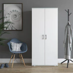 Schuhschrank "Torge" Weiß 80 X 178 Cm Vicco -Möbel Store m2064 04 ol