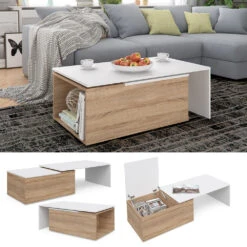 Couchtisch "Leo" Sonoma/Weiß 154 X 38 Cm Vicco -Möbel Store m2070 02 ol